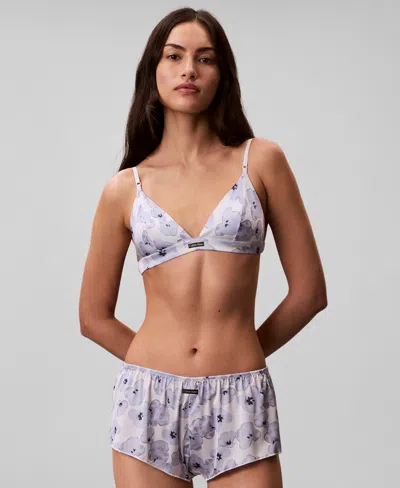 Calvin Klein Lined Triangle Bralette In Multi
