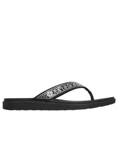 Skechers Meditation Luxe Sunny Glow Flip Flop In Black