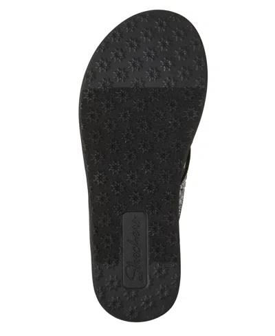 Skechers Meditation Luxe Sunny Glow Flip Flop In Black