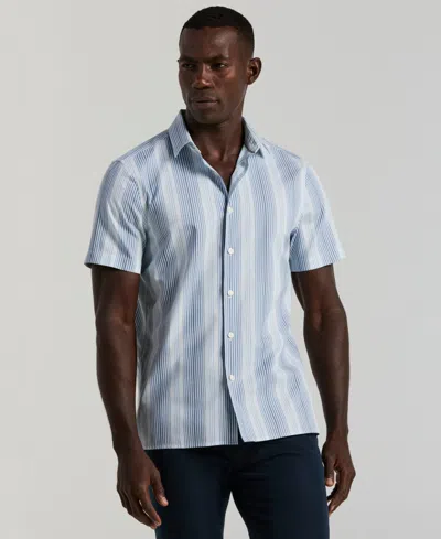 Perry Ellis Men's Variegated Stripe Short-sleeve Shirt In Burgundy