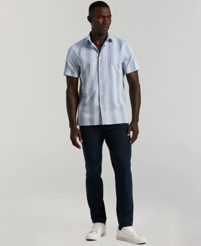 Perry Ellis Men's Variegated Stripe Short-sleeve Shirt In Burgundy