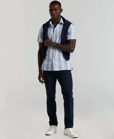 Perry Ellis Men's Variegated Stripe Short-sleeve Shirt In Burgundy