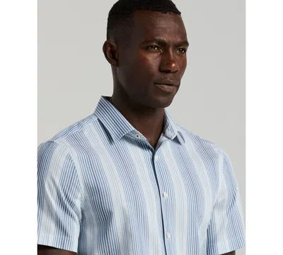Perry Ellis Men's Variegated Stripe Short-sleeve Shirt In Burgundy