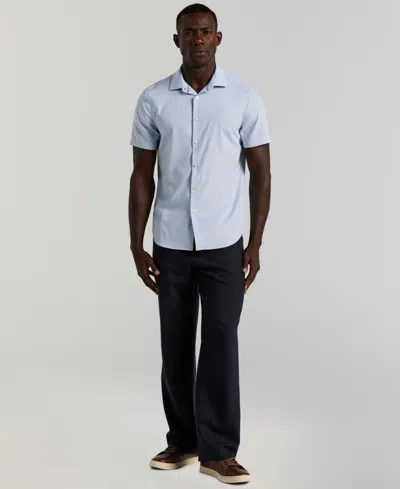 Perry Ellis Men's Slim-fit Short-sleeve Shirt In Blue