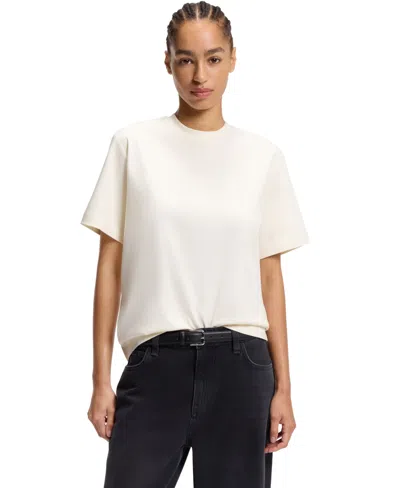 Hugo Boss Relaxed-fit T-shirt In Mercerized Cotton In White