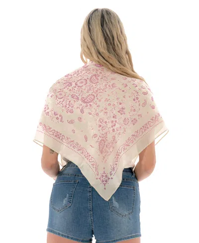 Marcus Adler Satin Multi Functional Square Scarf In Pink