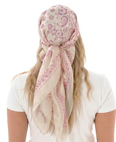 Marcus Adler Satin Multi Functional Square Scarf In Pink