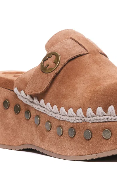 Mou Clog Plain Suede In Brown