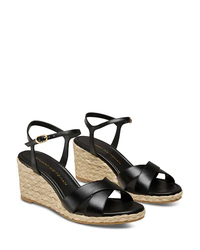 Stuart Weitzman Dayna Leather Crisscross Espadrille Sandals In Multi