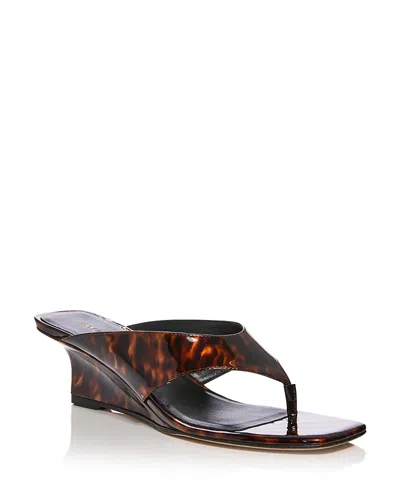 Stuart Weitzman 50mm Vinnie Printed Patent Leather Thong Sandals In Multi
