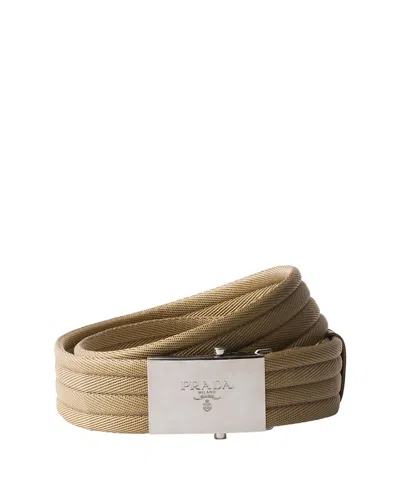 Prada Logo Belt In Brown