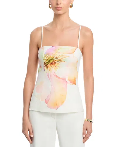 Toccin Claudelle Floral Square Neck Camisole In Neutral