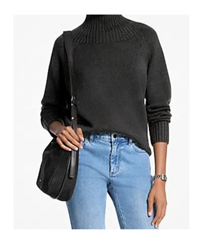 Michael Kors Turtleneck Pullover In Black Wool In Black