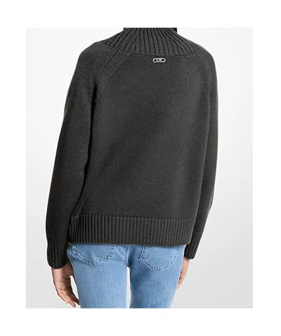 Michael Kors Turtleneck Pullover In Black Wool In Black