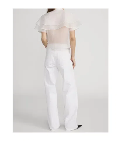 Frame Ruffled Shirt In White