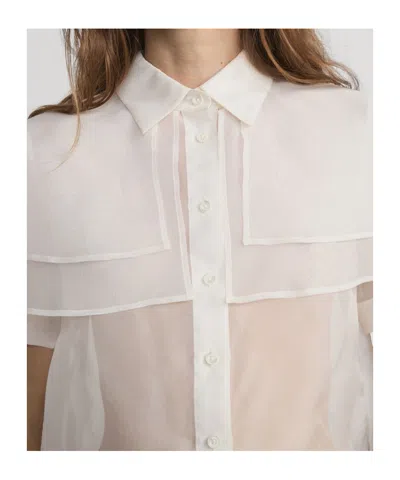 Frame Ruffled Shirt In White