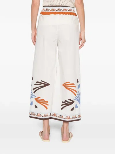 Herno Printed Drawstring Trousers In White