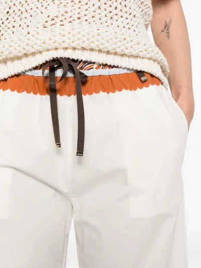 Herno Printed Drawstring Trousers In White