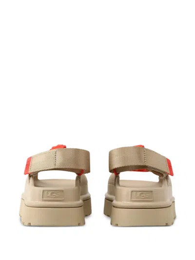 Ugg Logo-patch Flat Sandals In Neutral