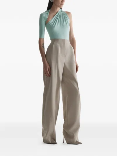 Mugler Draped Loop T-shirt In Blue