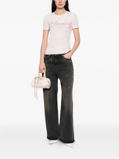 Blugirl Crystal-embellishment T-shirt In Pink