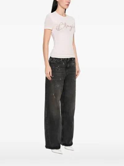 Blugirl Crystal-embellishment T-shirt In Pink