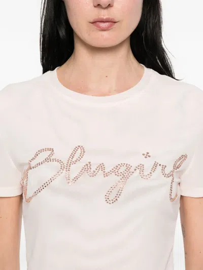 Blugirl Crystal-embellishment T-shirt In Pink