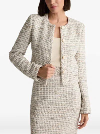 St John Tweed Button Jacket In Multi