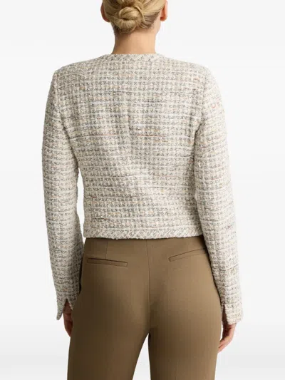 St John Tweed Button Jacket In Multi