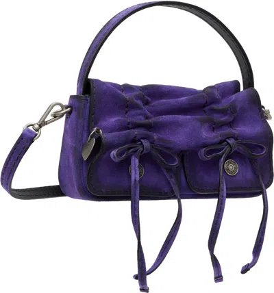 Acne Studios Multipocket Micro Distressed Suede Top Handle Bag