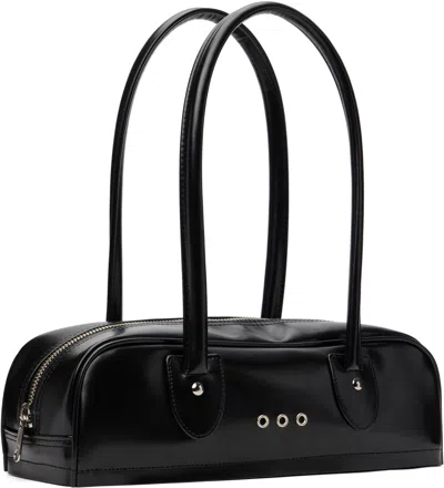 Comme Des Garçons Shoulder Bag Rectangular Shape Metal Eyelets Handles In Black