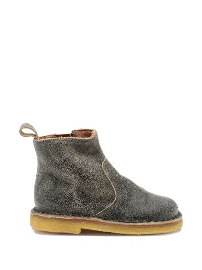 Pèpè Pull Tab Zip Boots In Gray