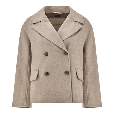 Paul & Shark Double-breasted Cashmere Peacoat In Neutral