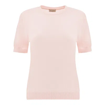 Paul & Shark Short-sleeve Cotton Sweater In Pink