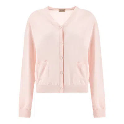Paul & Shark V-neck Patch-pocket Cardigan In Pink