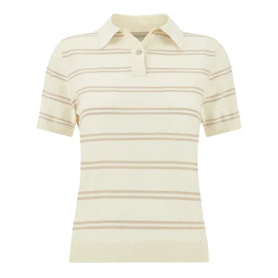 Paul & Shark Striped Short-sleeve Polo Shirt In Neutral