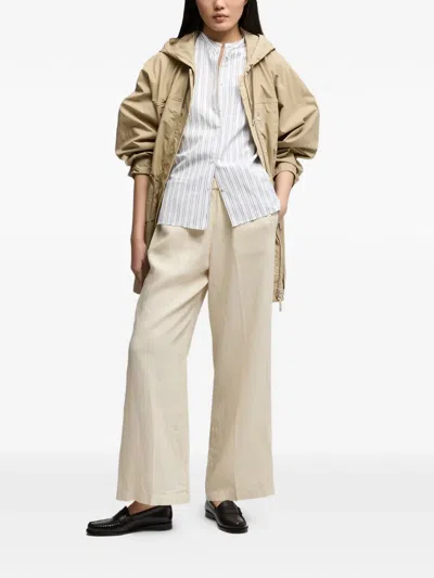 Aspesi Cotton Poplin Shirt With Mandarin Collar In Gray