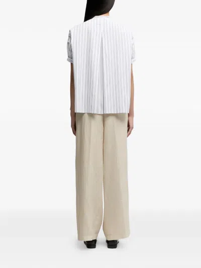 Aspesi Cotton Poplin Shirt With Mandarin Collar In Gray