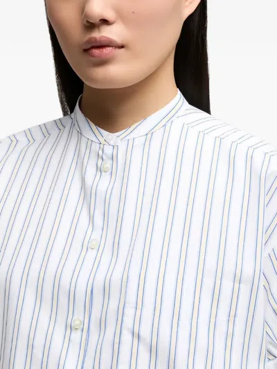 Aspesi Cotton Poplin Shirt With Mandarin Collar In Gray