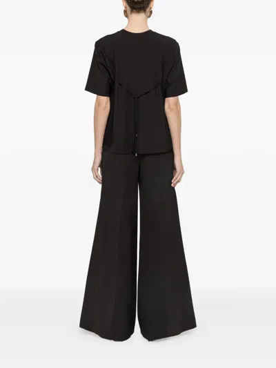 Nissa Lace Panel T-shirt In Black