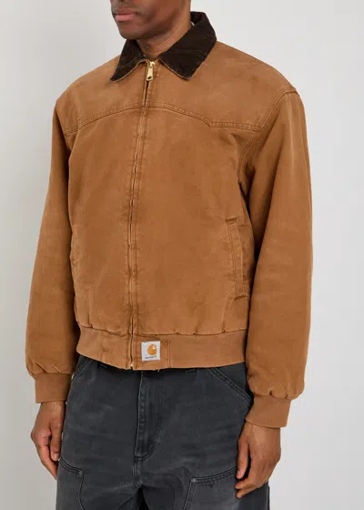 Carhartt Og Santa Fe Zip Corduroy-collar Jacket In Brown