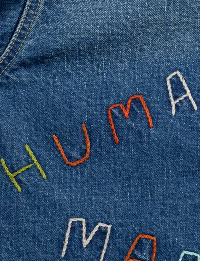 Human Made Embroidered Denim Work Jacket In Blue