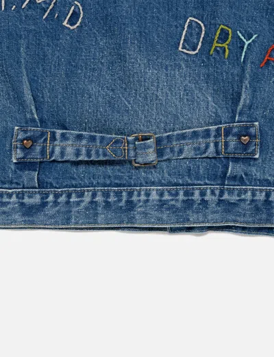 Human Made Embroidered Denim Work Jacket In Blue