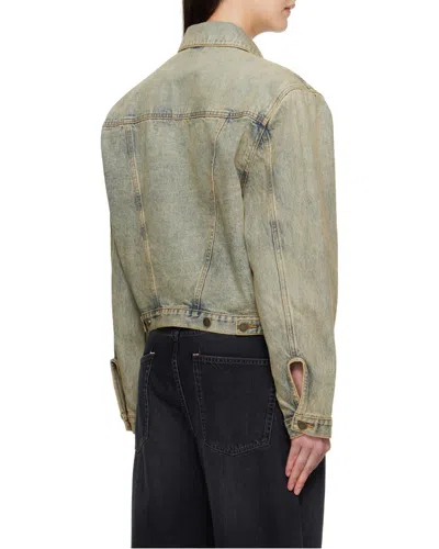 Entire Studios Distressed Denim Jacket In Green