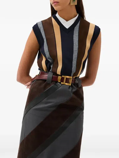 Versace Gender Inclusive Mixed Media Patchwork Sweater Vest In Multi