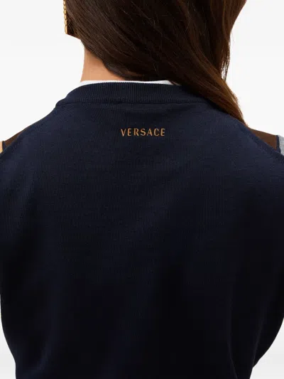 Versace Gender Inclusive Mixed Media Patchwork Sweater Vest In Multi