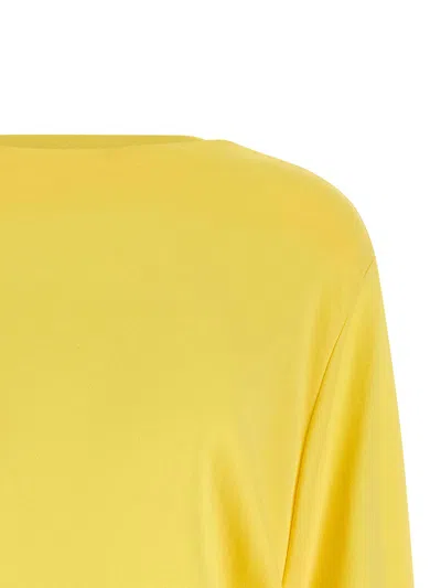 Jacquemus Flowing Viscose Jersey Dress With Embroidered Detailing In Yellow