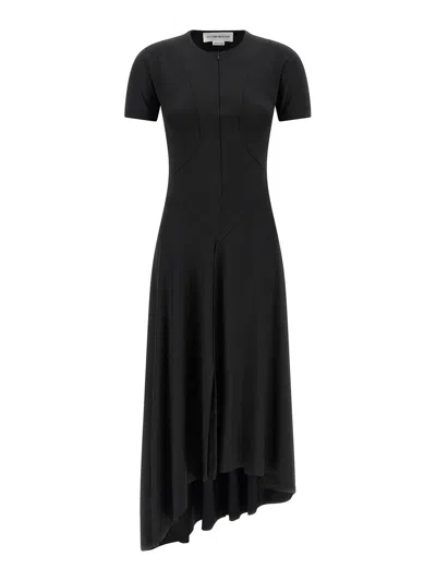 Victoria Beckham Women Black Crew Neck Midi Dress, S Luxury Dresses For Women Darveys In Black