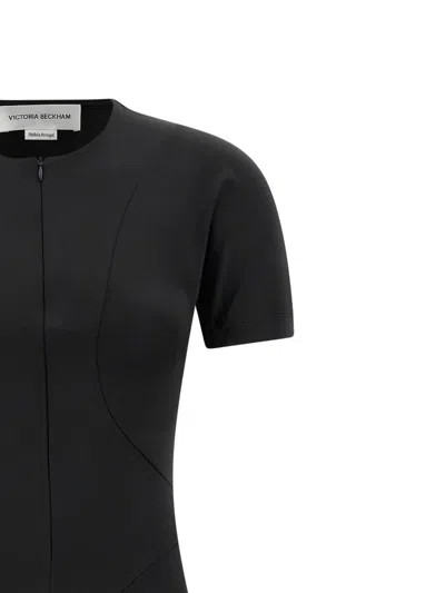 Victoria Beckham Women Black Crew Neck Midi Dress, S Luxury Dresses For Women Darveys In Black