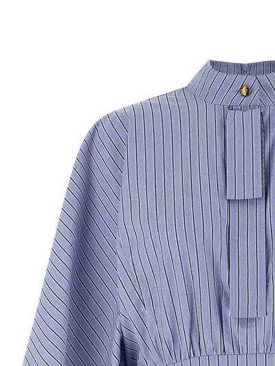 Zimmermann Drawstring Stripe Mini Dresses Light Blue In Blue